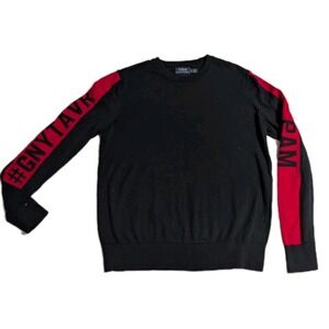 Polo Ralph Lauren Pima Cotton Crewneck Sweater #GNYTAVR Red Black‎ SP